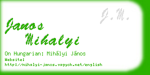 janos mihalyi business card
